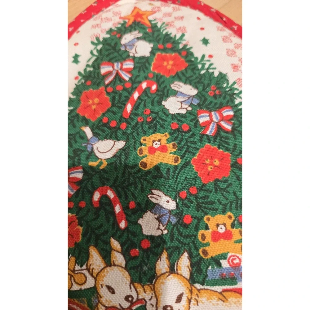 New VTG 90 Christmas hot pot holder Kitschy kitchen decor Reversible Cottagecore